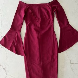 Lulus midi bell sleeve dress, never worn, size XS